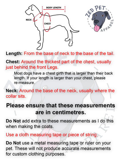 Guide for how to measure your dog for a coat